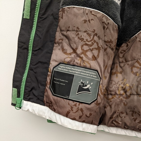 COLUMBIA Waterproof Ski Jacket, Green, XL - Picture 5 of 16